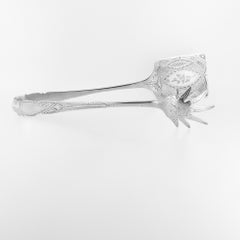 Vintage S. Kirk & Son. Baltimore Coin Silver Brite-Cut Sandwich Tongs