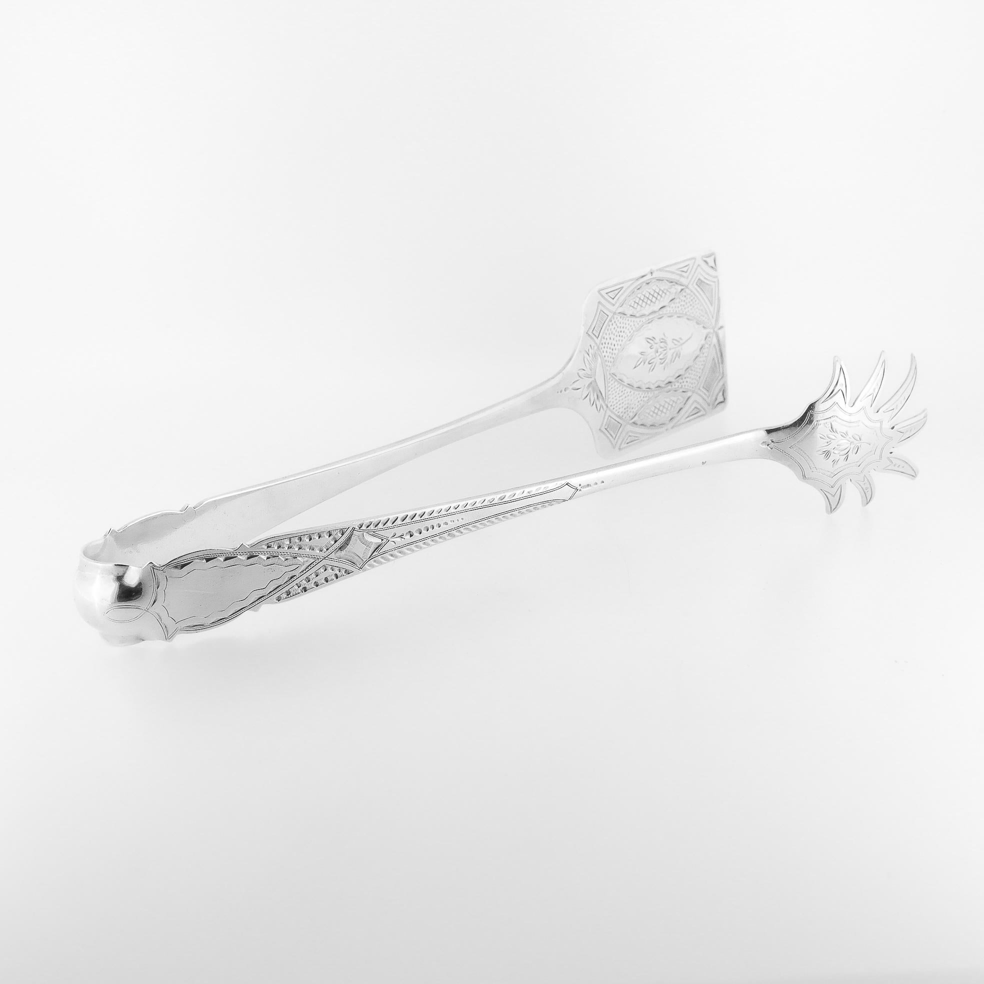 Vintage S. Kirk & Son. Baltimore Münzsilber Brite-Schliff Sandwich-zangen (Silber) im Angebot