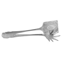 Vintage S. Kirk & Son. Baltimore Coin Silver Brite-Cut Sandwich Tongs