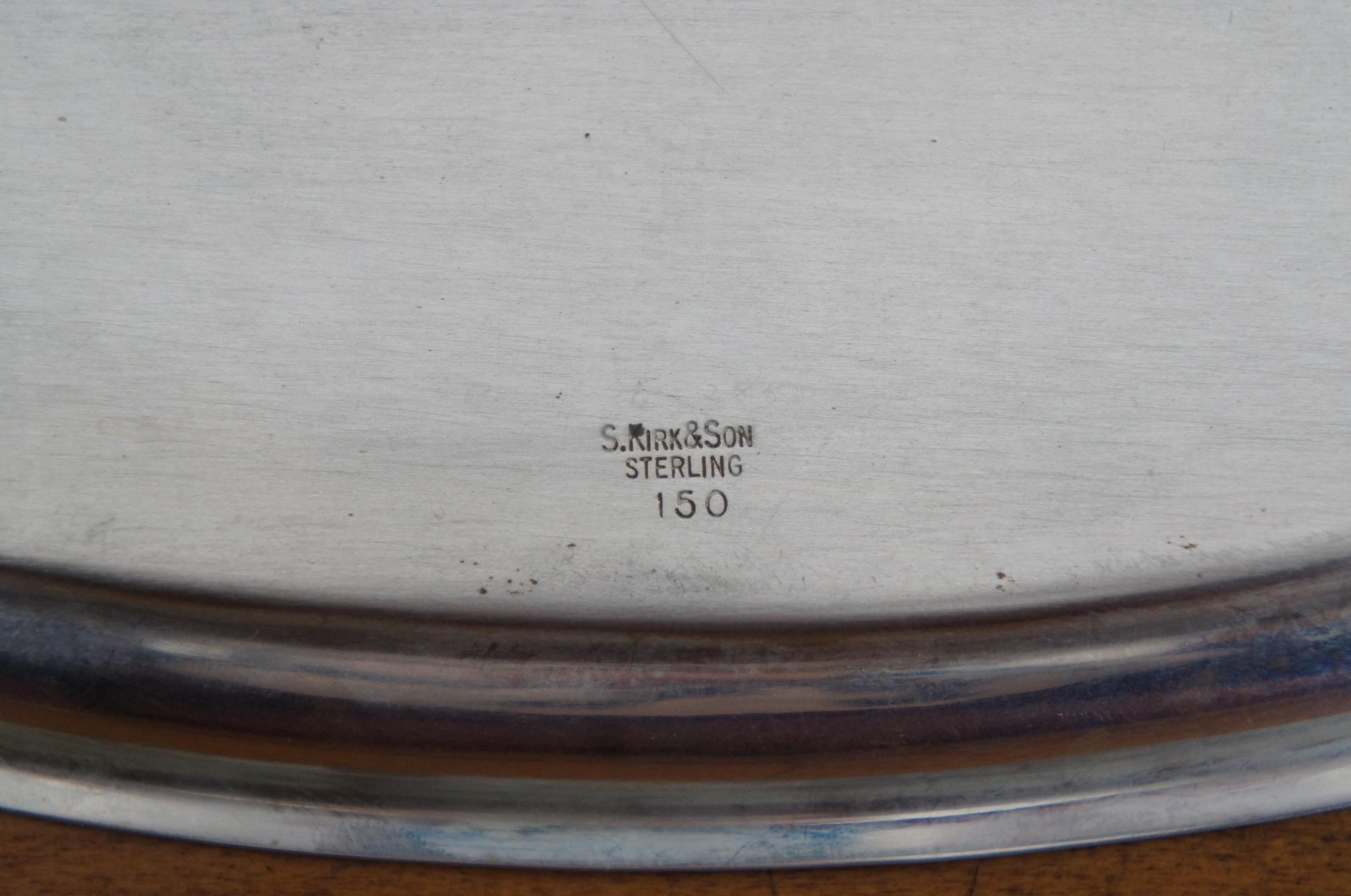 Vintage S. Kirk & Son Sterling Silver 925 Oval Bread Serving Tray Platter 252g 1 5