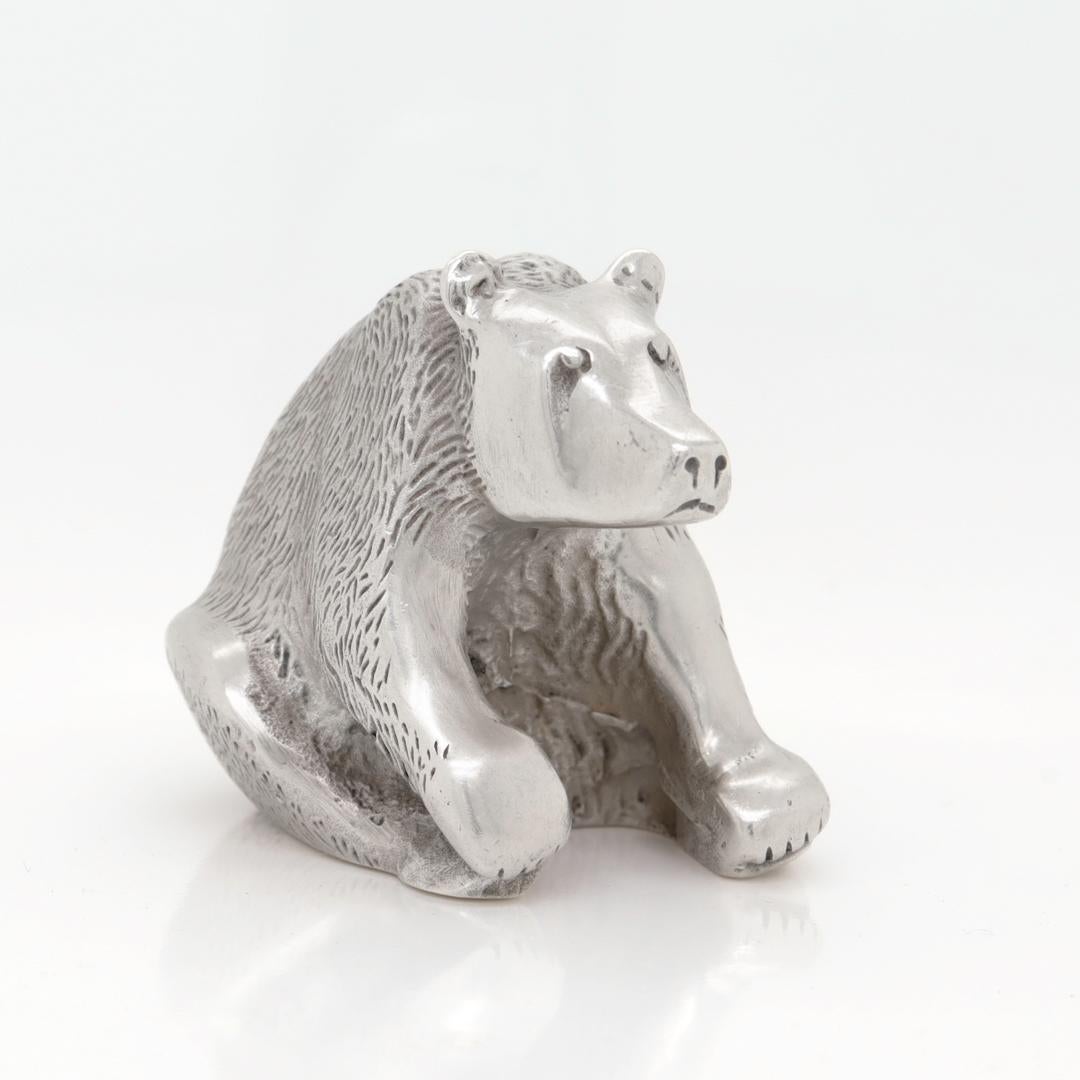 Vintage S. Kirk & Son Sterling Silver Miniature Bear Figurine For Sale 2