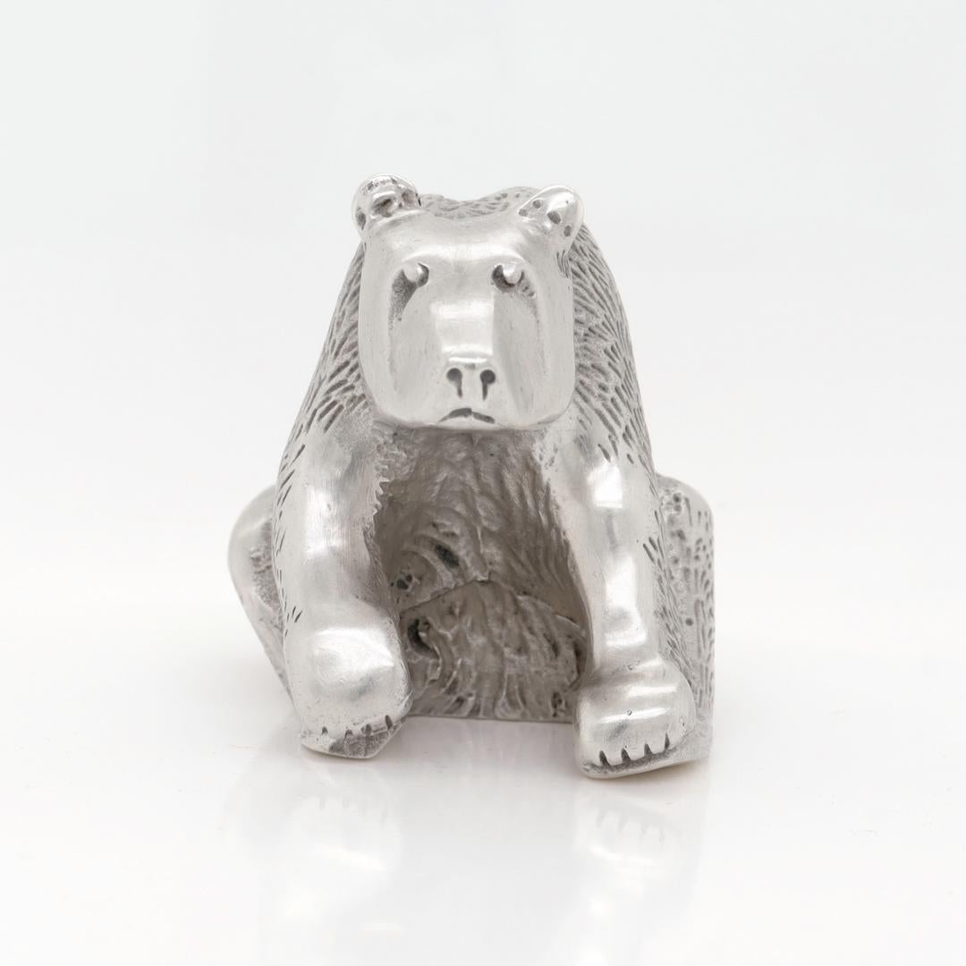 Vintage S. Kirk & Son Sterling Silver Miniature Bear Figurine For Sale 3