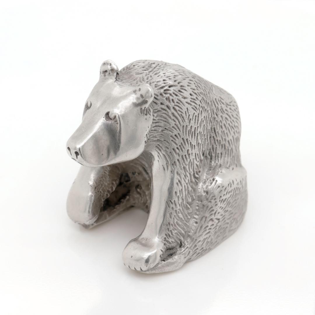 Vintage S. Kirk & Son Sterling Silver Miniature Bear Figurine For Sale 4