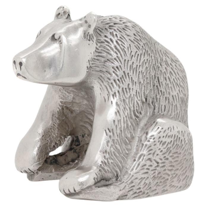 Vintage S. Kirk & Son Sterling Silver Miniature Bear Figurine For Sale