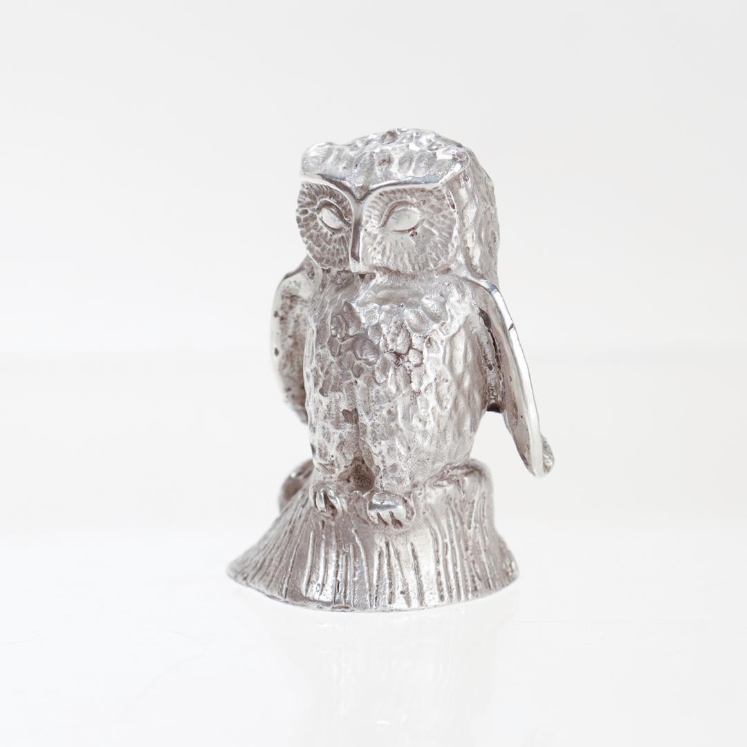 Vintage S. Kirk & Son Sterling Silver Miniature Owl Figurine For Sale 1