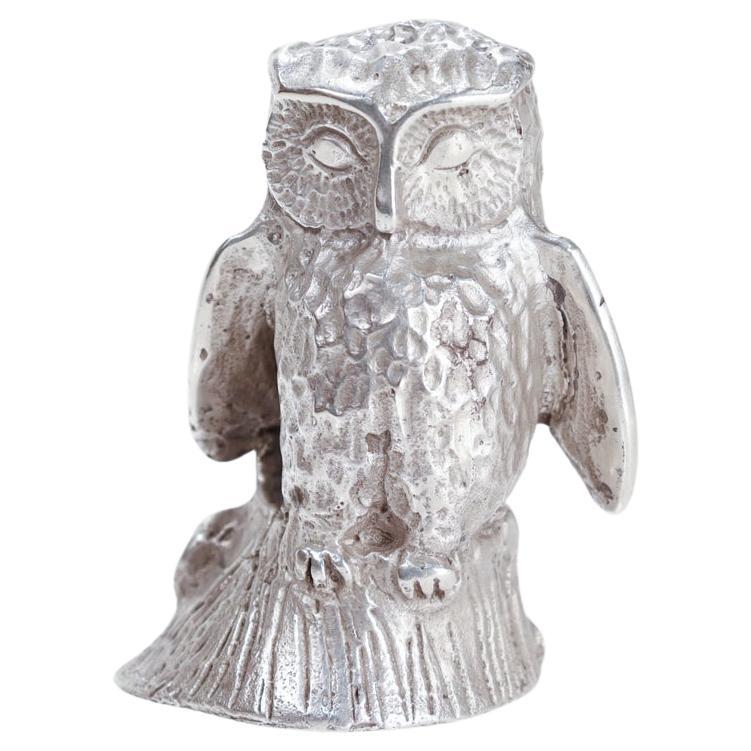 Vintage S. Kirk & Son Sterling Silver Miniature Owl Figurine For Sale