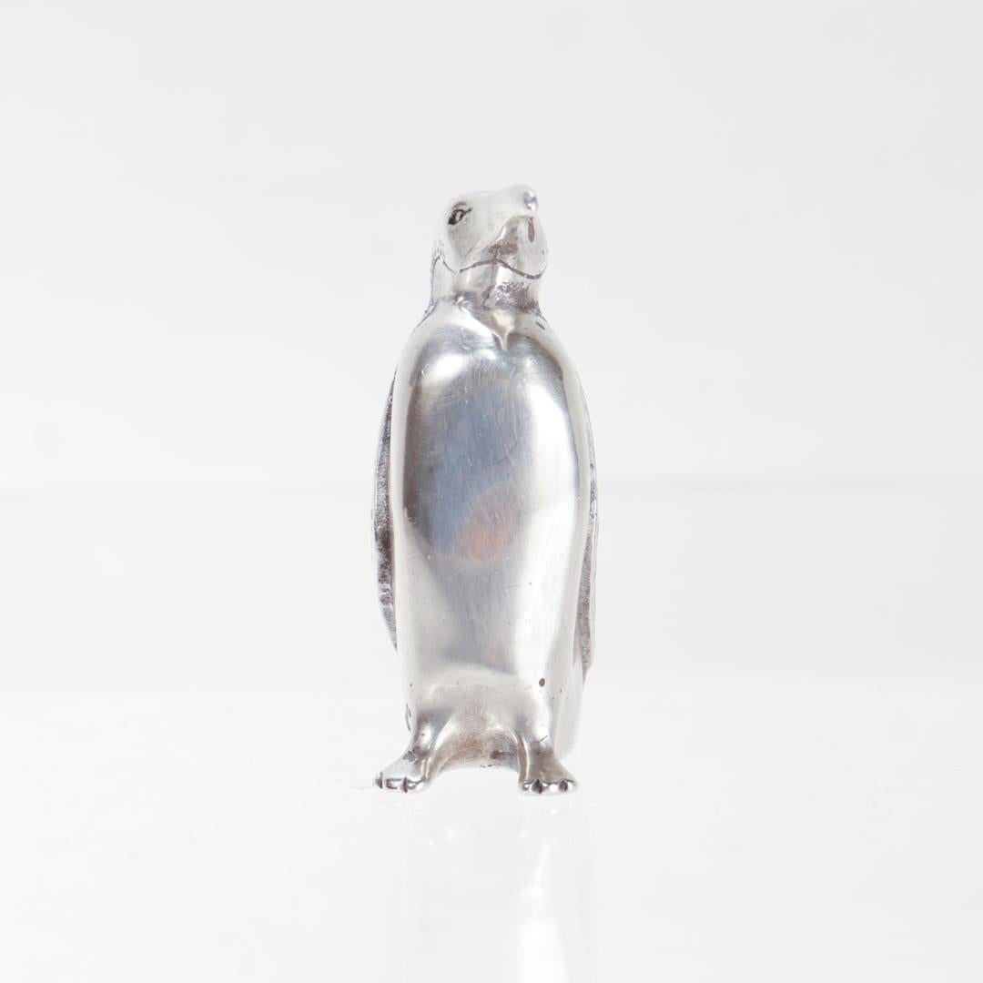Women's or Men's Vintage S. Kirk & Son Sterling Silver Miniature Penguin Figurine For Sale