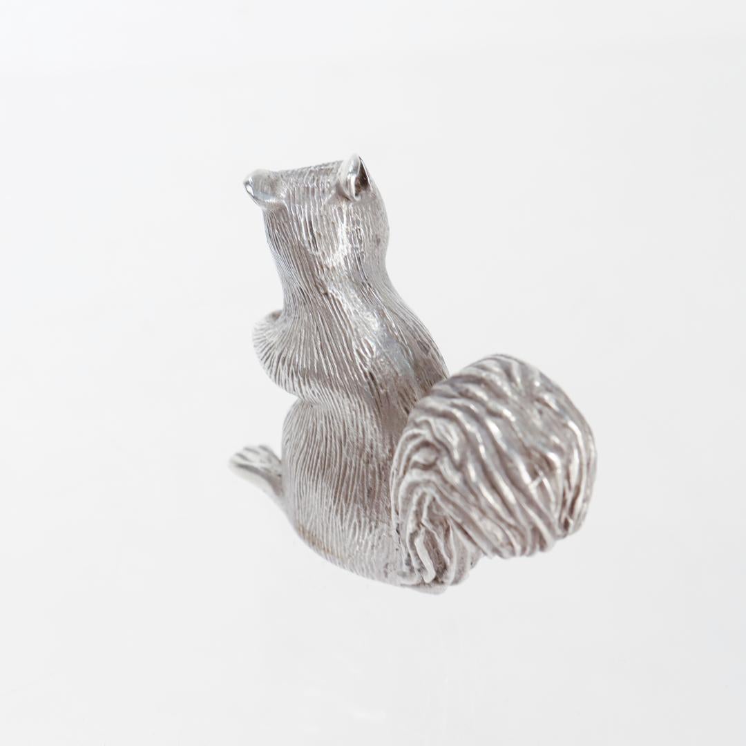 Vintage S. Kirk & Son Sterling Silver Miniature Squirrel Figurine For Sale 1