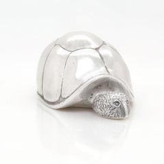 Figurita vintage de tortuga o galápago en miniatura de plata de ley S. Kirk & Son
