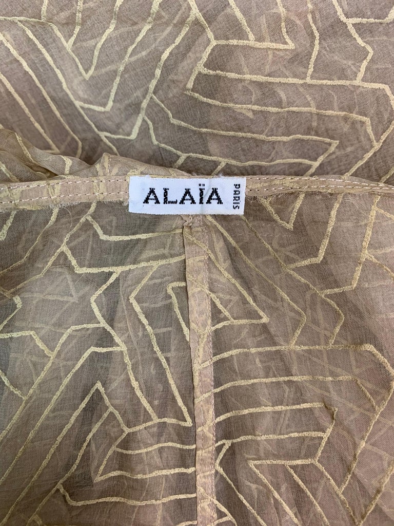 Vintage S/S 1991 Azzedine Alaia Sheer Star Print Long Hooded Dress Coat ...