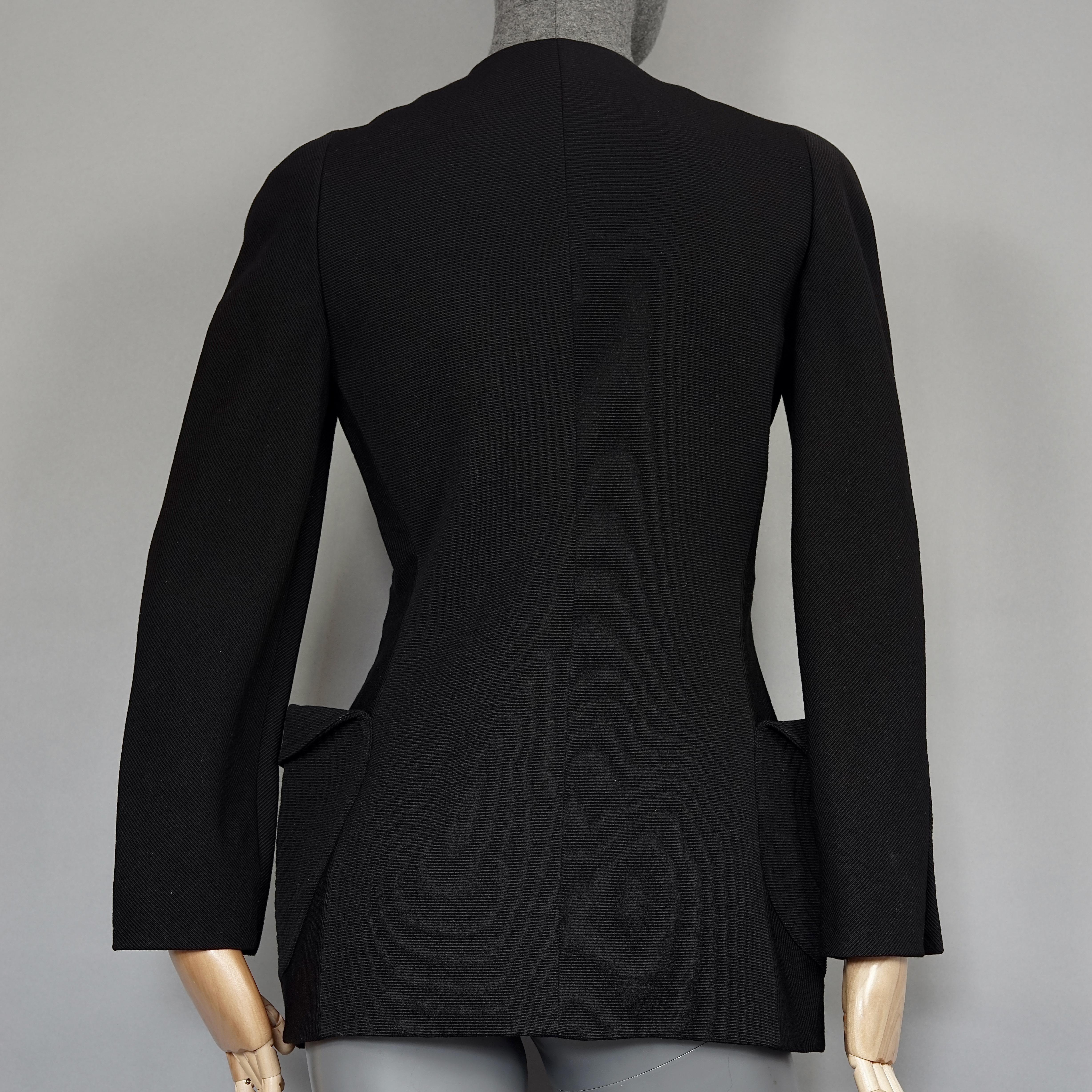Vintage S/S 1991 GIANNI VERSACE Couture Bucket Pocket Black Wool Blazer Jacket 1