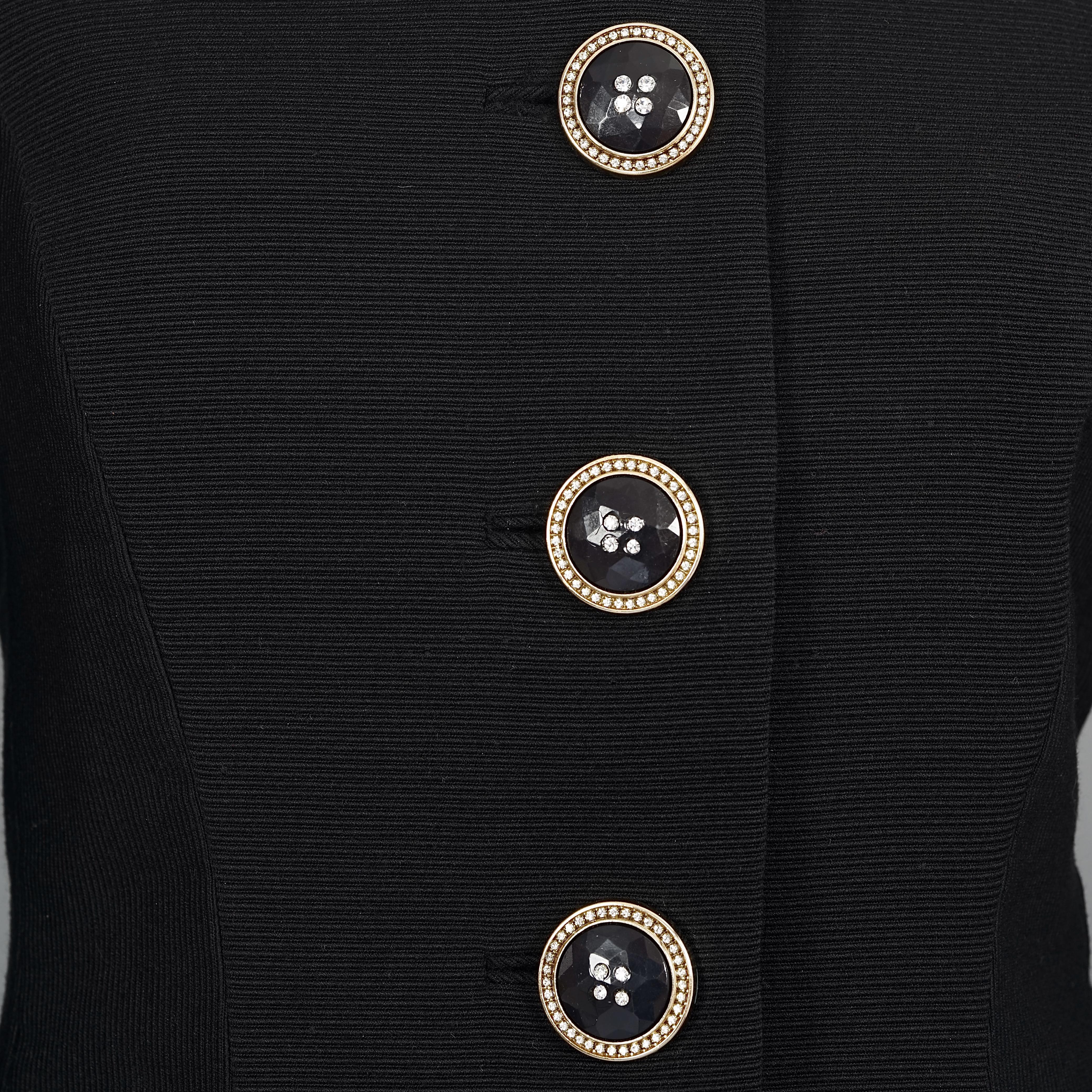 Vintage S/S 1991 GIANNI VERSACE Couture Bucket Pocket Black Wool Blazer Jacket 5