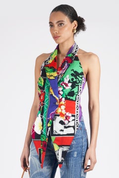 Vintage Versace S/S 1993 Pop Floral Halterneck