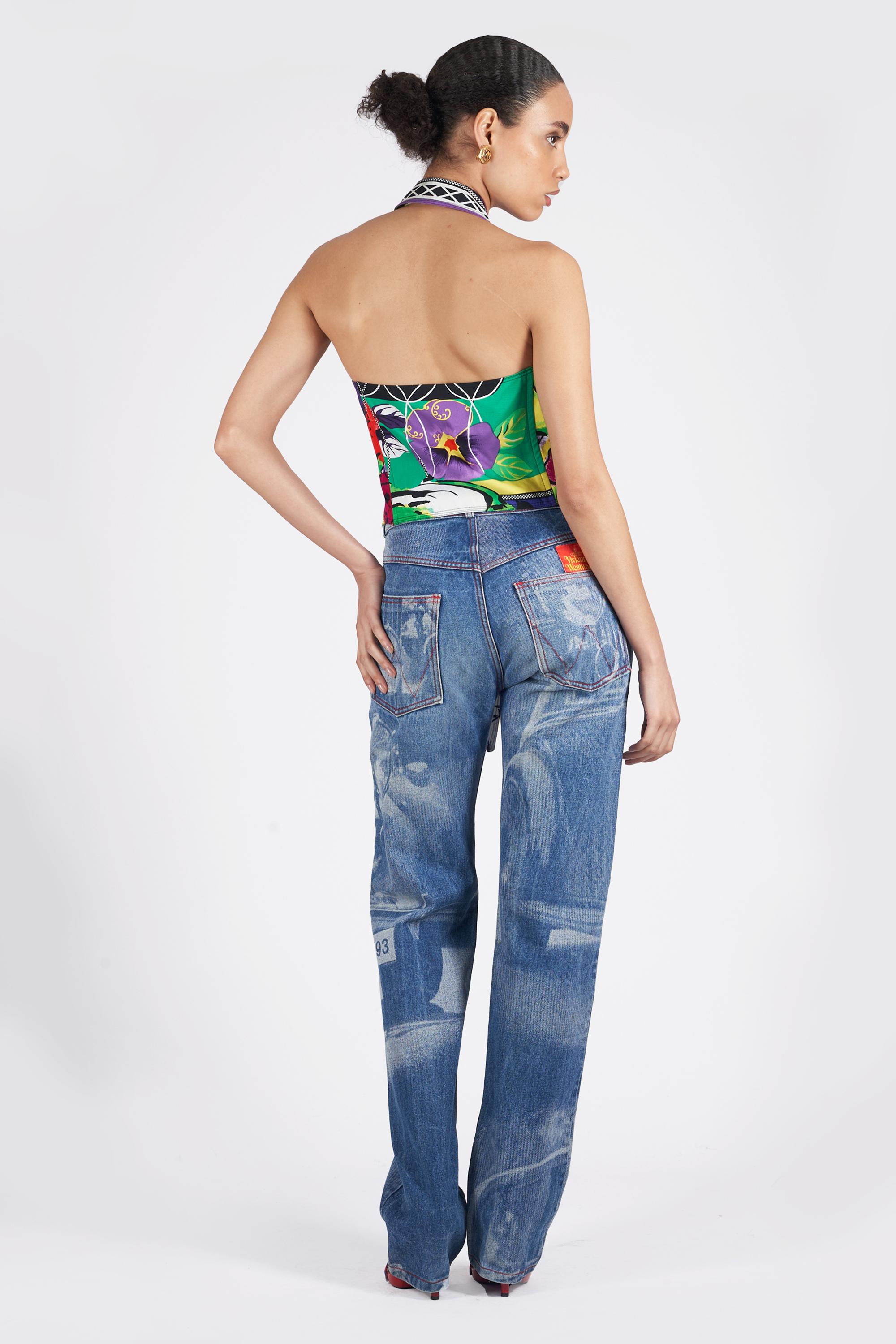 Vintage Versace S/S 1993 Pop Floral Halterneck In Excellent Condition For Sale In London, GB