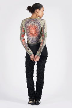 Vintage Jean Paul Gaultier Jeans S/S 1994 Top a rete con banconote