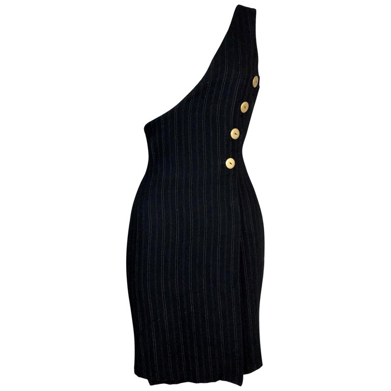 Vintage S S 1994 Gianni Versace Black One Shoulder Open Chest Mini Dress For Sale At 1stdibs,Slingshot Lingerie