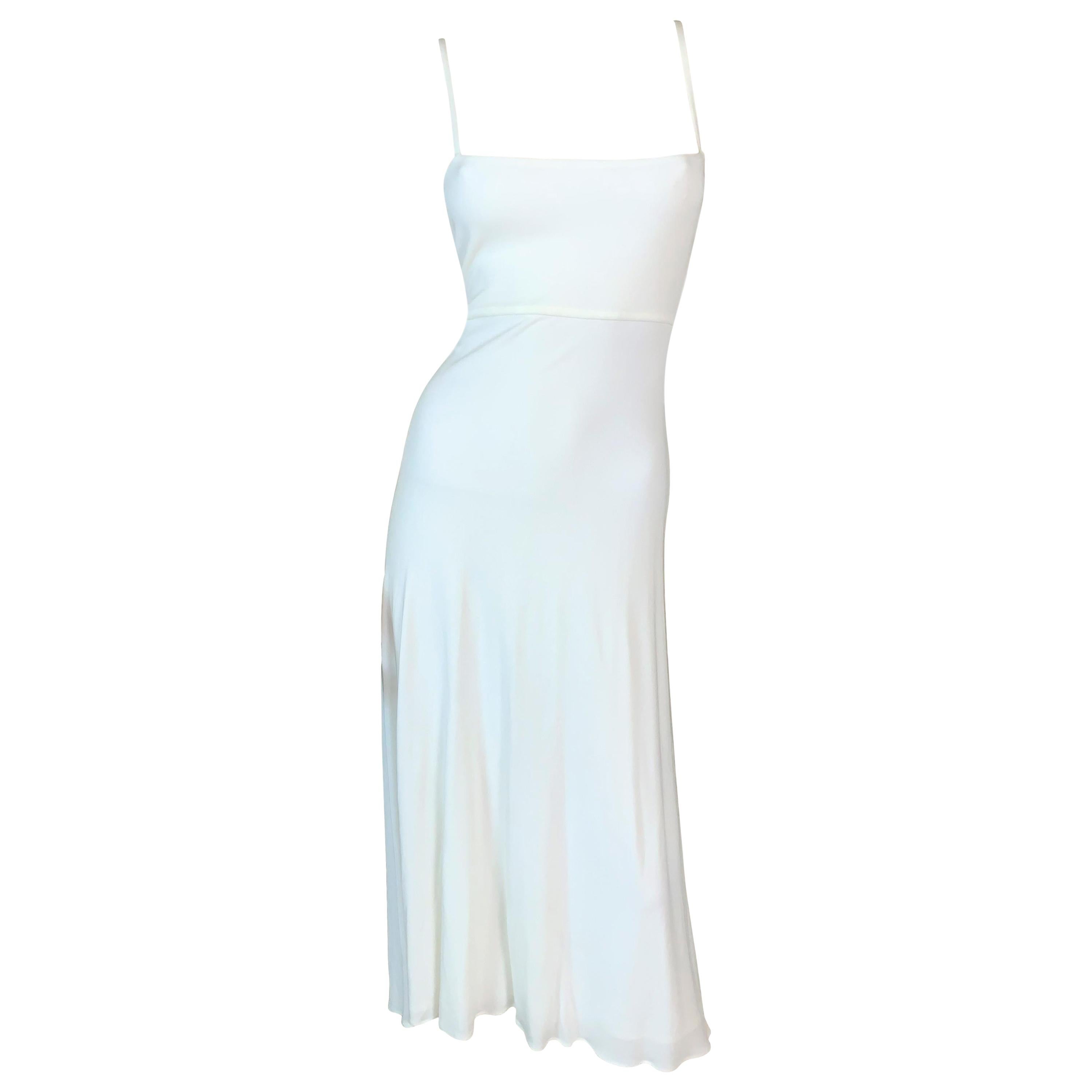 Vintage S/S 1997 Gianni Versace White Princess Summer Dress