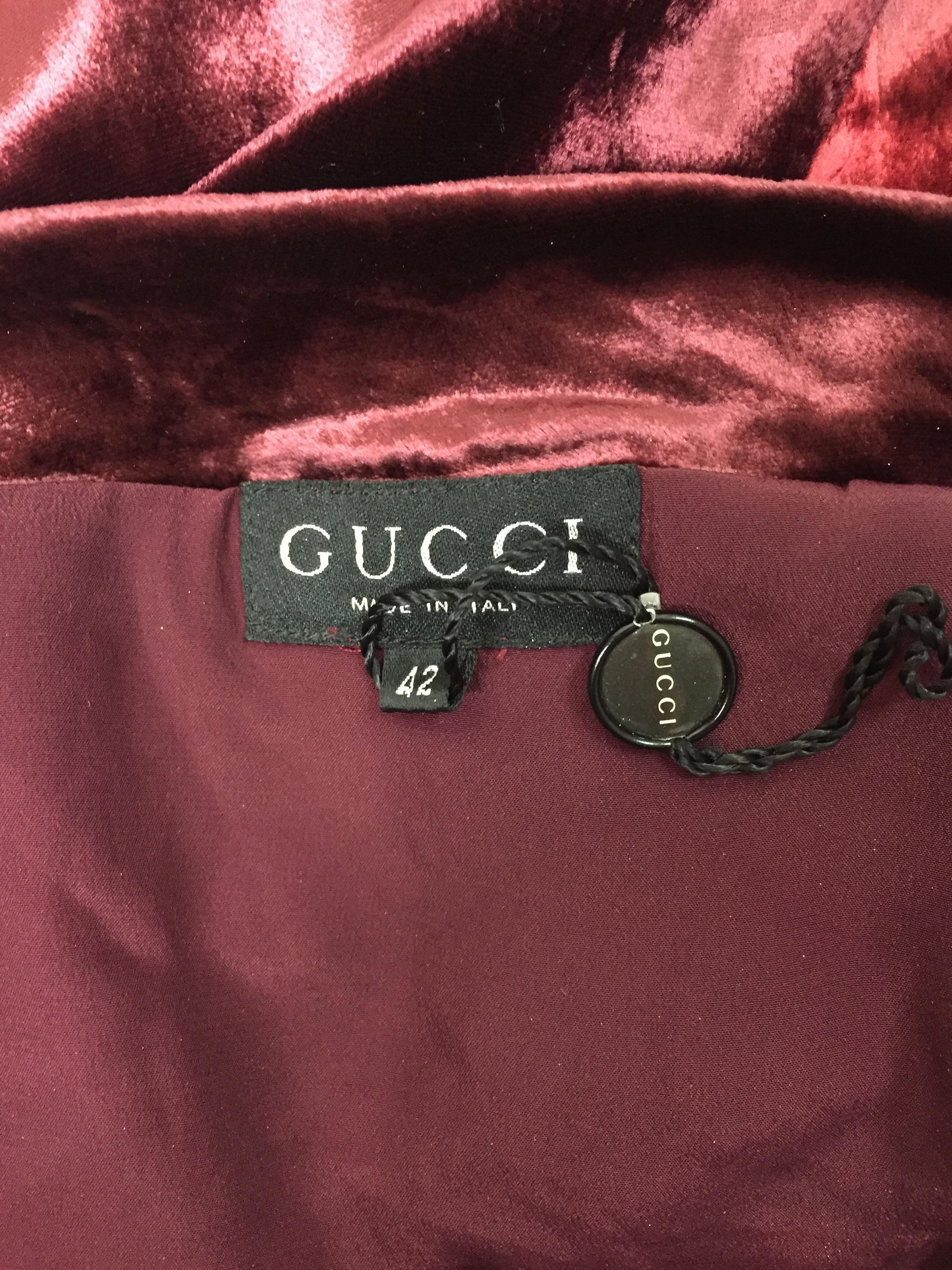 gucci red velvet dress