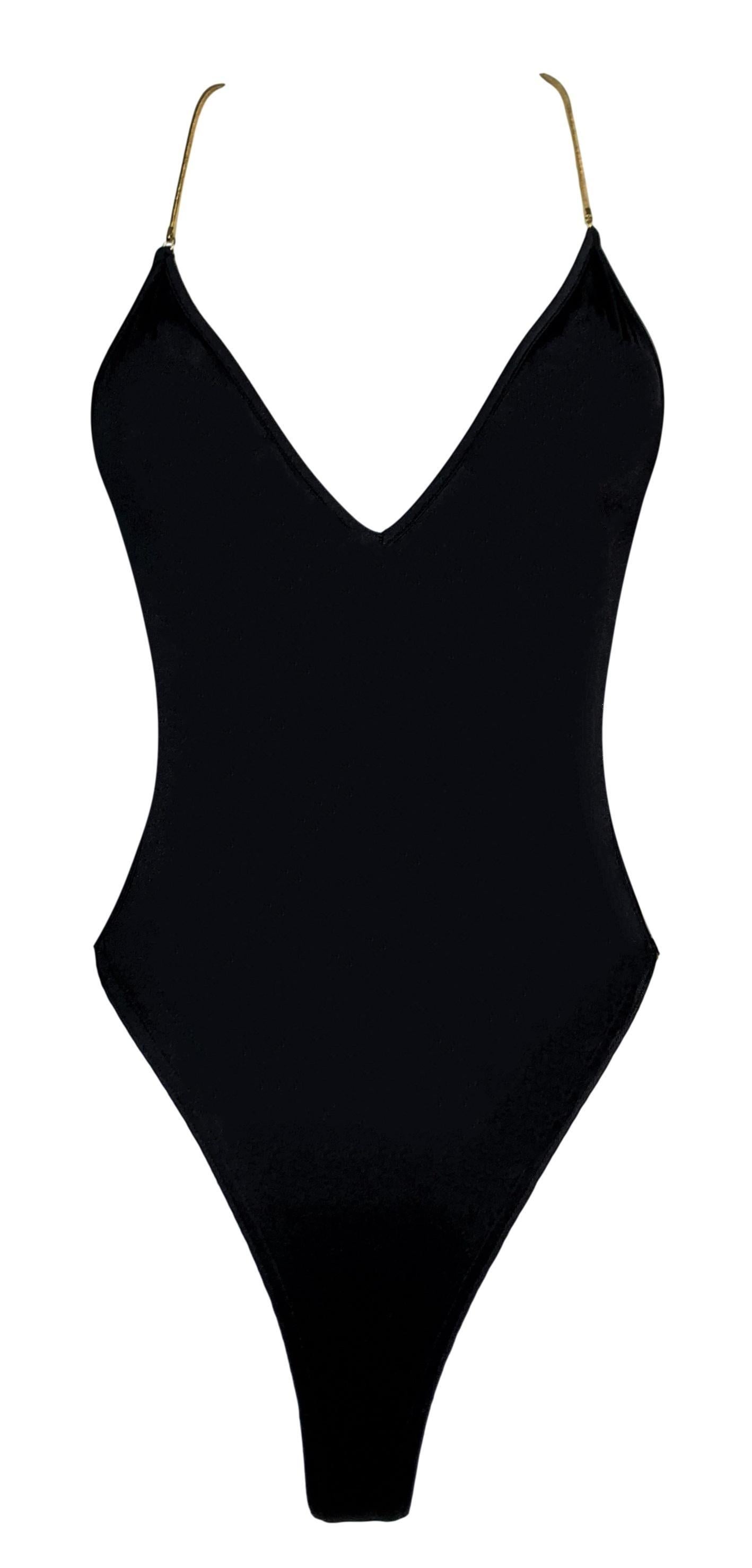 black backless swimsuit
