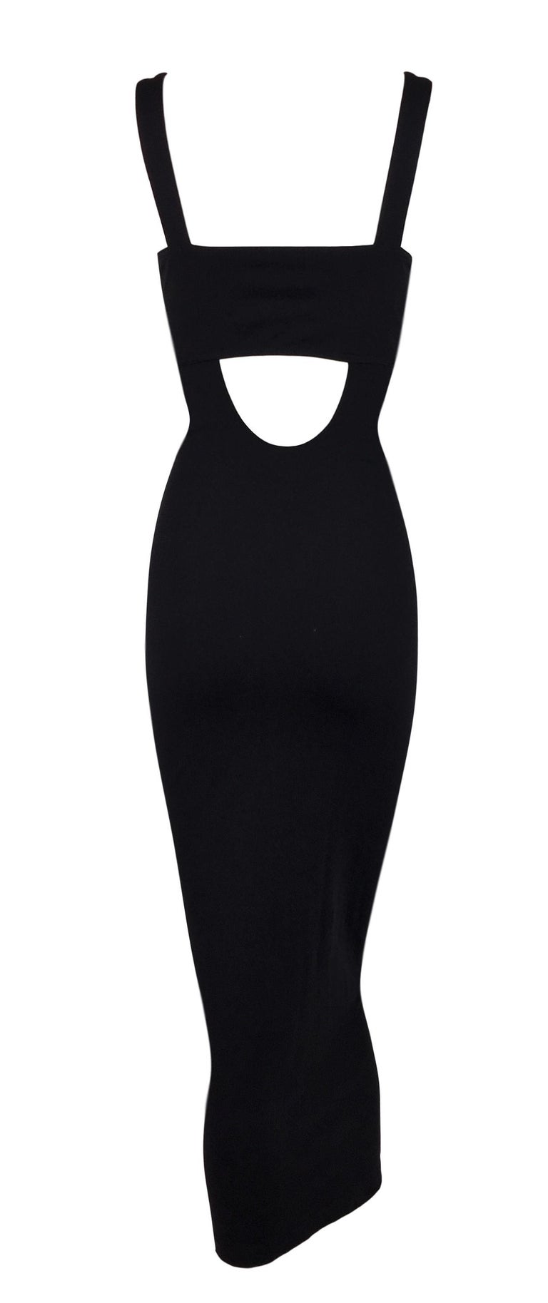 Vintage S/S 1998 Chanel Black Cut-Out Bodycon Pin-Up Wiggle Dress