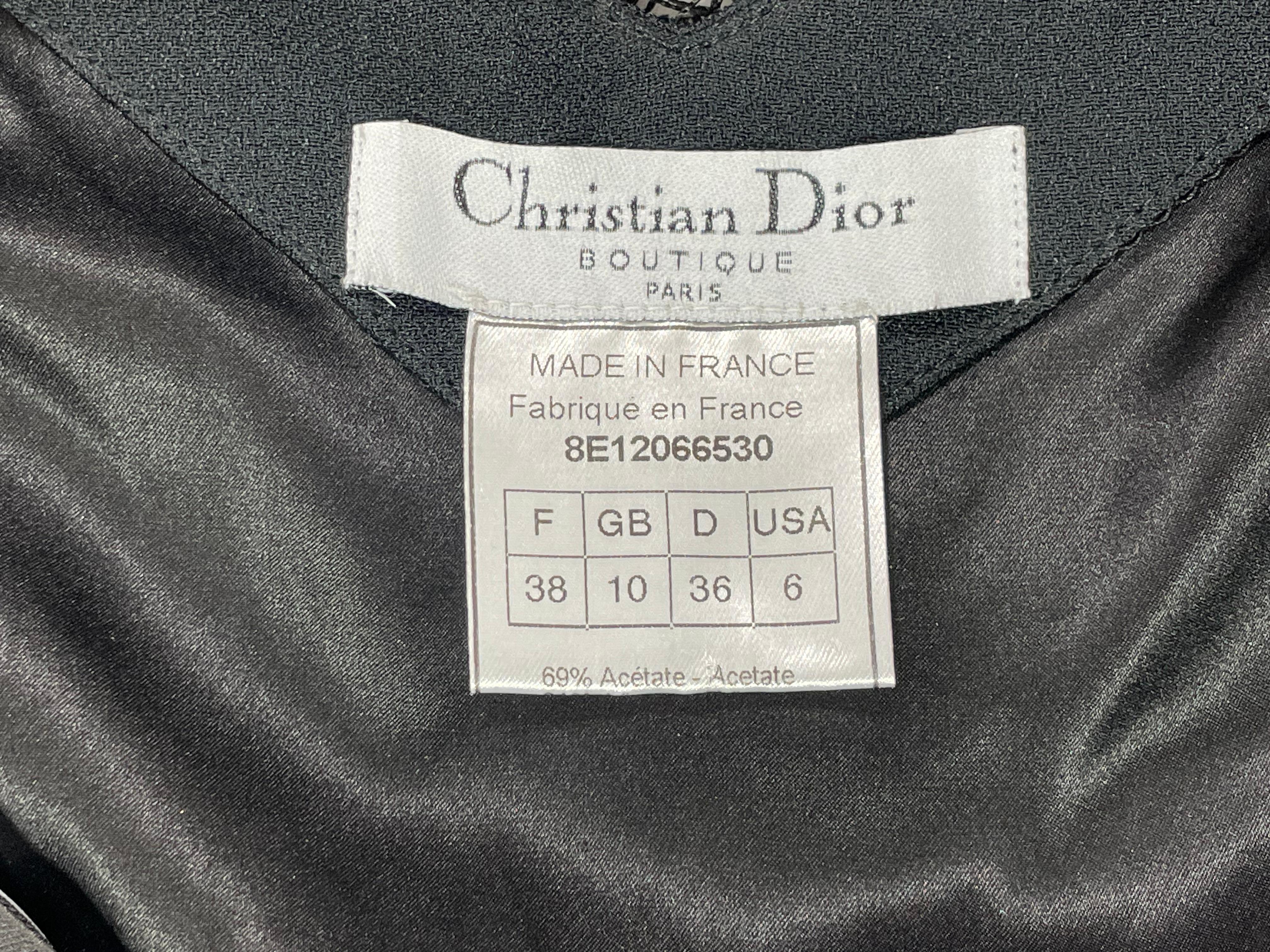 Vintage S/S 1998 Christian Dior by John Galliano Black Fringe Mini Dress 1