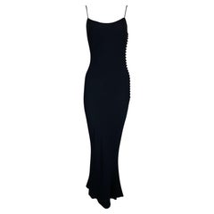 Vintage S/S 1998 Christian Dior by John Galliano Long Black Slip Dress