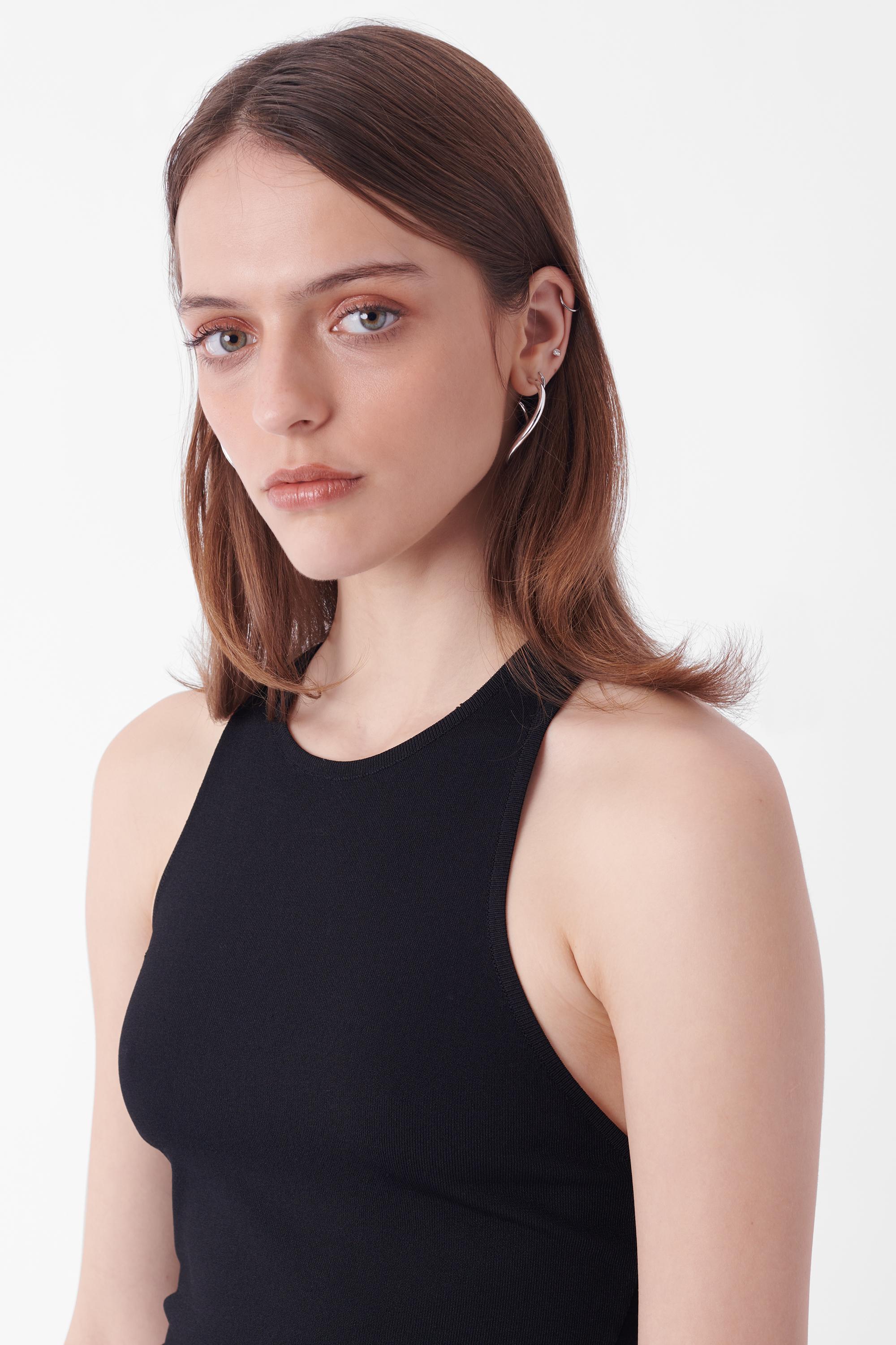 Women's or Men's Vintage S/S 1998 G Logo Buckle Racerback Black Mini Dress For Sale