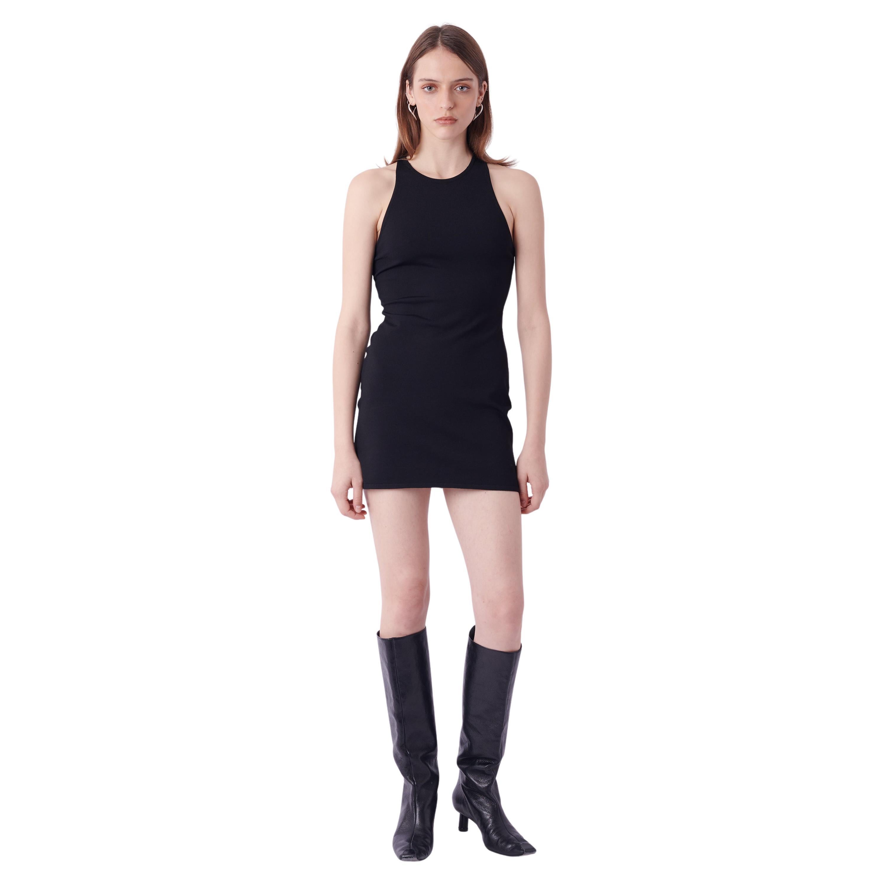 Vintage Tom Ford für Gucci Schwarzes Vintage-Minikleid mit G-Logo-Schnalle und Racerback F/S 1998 im Angebot