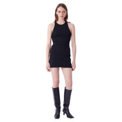 Vintage S/S 1998 G Logo Buckle Racerback Black Mini Dress