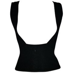 Vintage S/S 1998 Gucci by Tom Ford Chestless Cut-Out Black Bodycon Knit Top