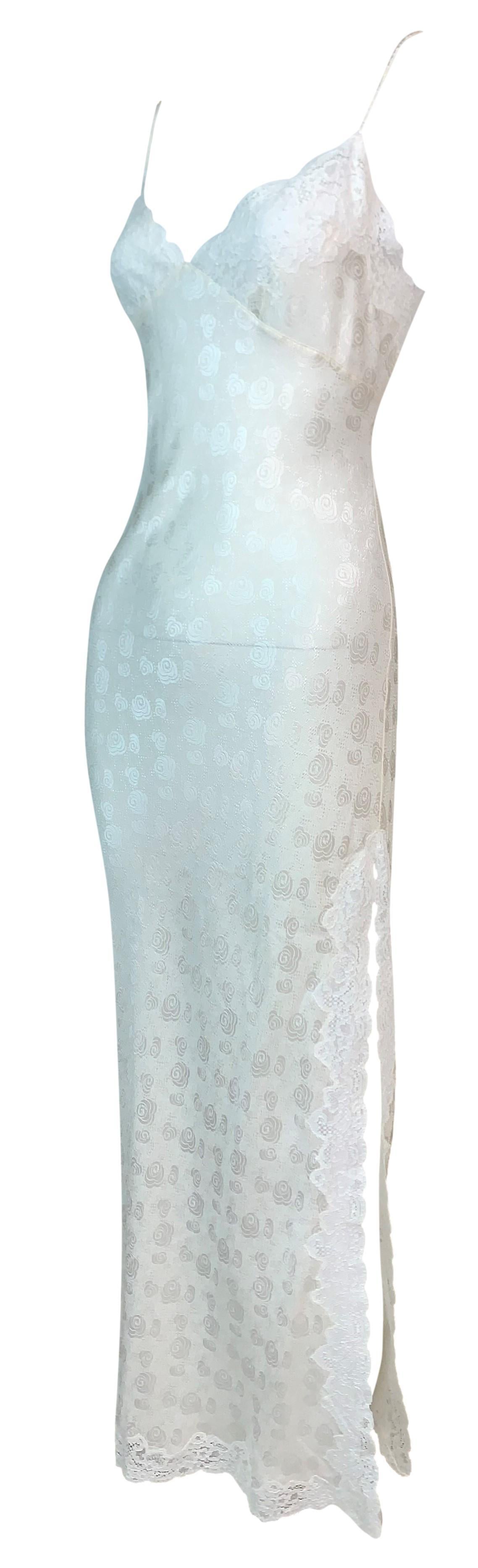 Vintage S/S 1999 Christian Dior John Galliano Runway Ivory High Slit ...