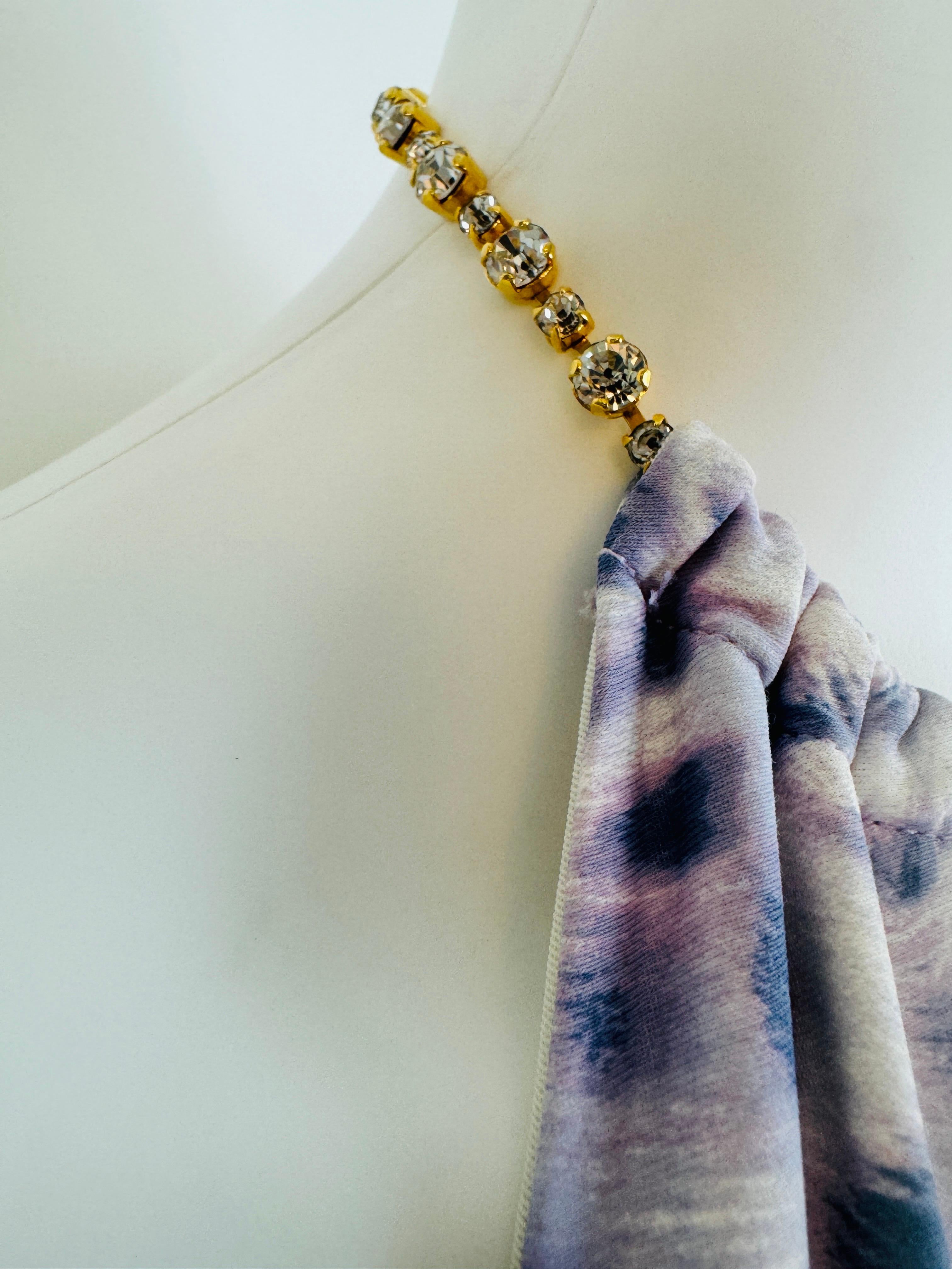 Vintage S/S 2000 Roberto Cavalli Purple Leopard Cheetah Animal Print Mini Dress For Sale 4