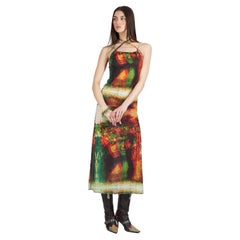 Vintage S/S 2000 Runway Psychedelic Faces Mesh Dress
