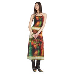 Vintage S/S 2000 Runway Psychedelic Faces Mesh Dress