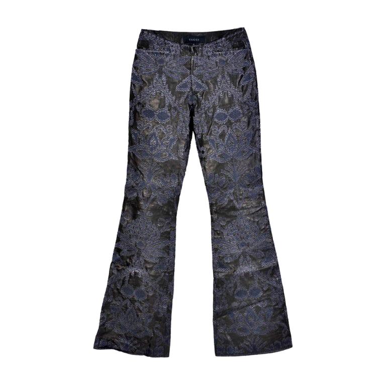 VINTAGE S/S 2000 TOM FORD for GUCCI EMBROIDERED LEATHER PANTS for MEN For  Sale at 1stDibs | gucci mens pants, embroidered mens pants, gucci  embroidered denim for men