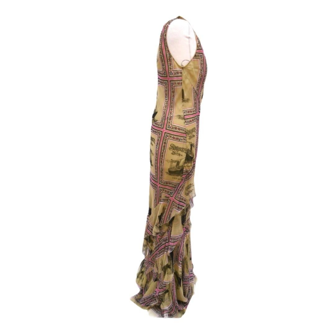 Vintage S/S 2002 John Galliano for Christian Dior “Voyage” Silk Dress In Excellent Condition In Montgomery, TX