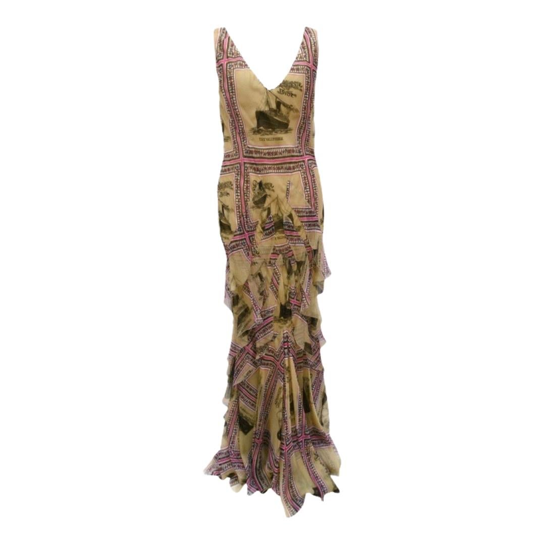 Vintage S/S 2002 John Galliano for Christian Dior “Voyage” Silk Dress