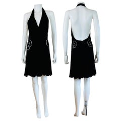 Vintage S/S 2002 Roberto Cavalli Runway Low Back Cut Out Floral Mini Dress