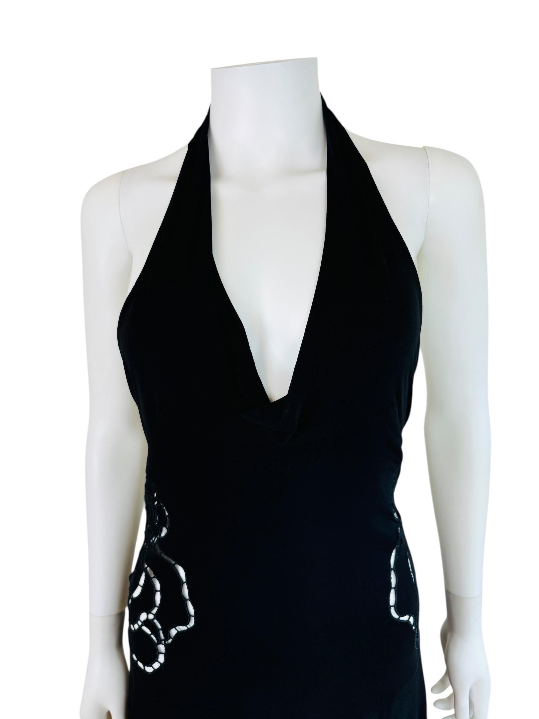 Women's Vintage S/S 2002 Roberto Cavalli Runway Low Back Cut Out Floral Mini Dress For Sale