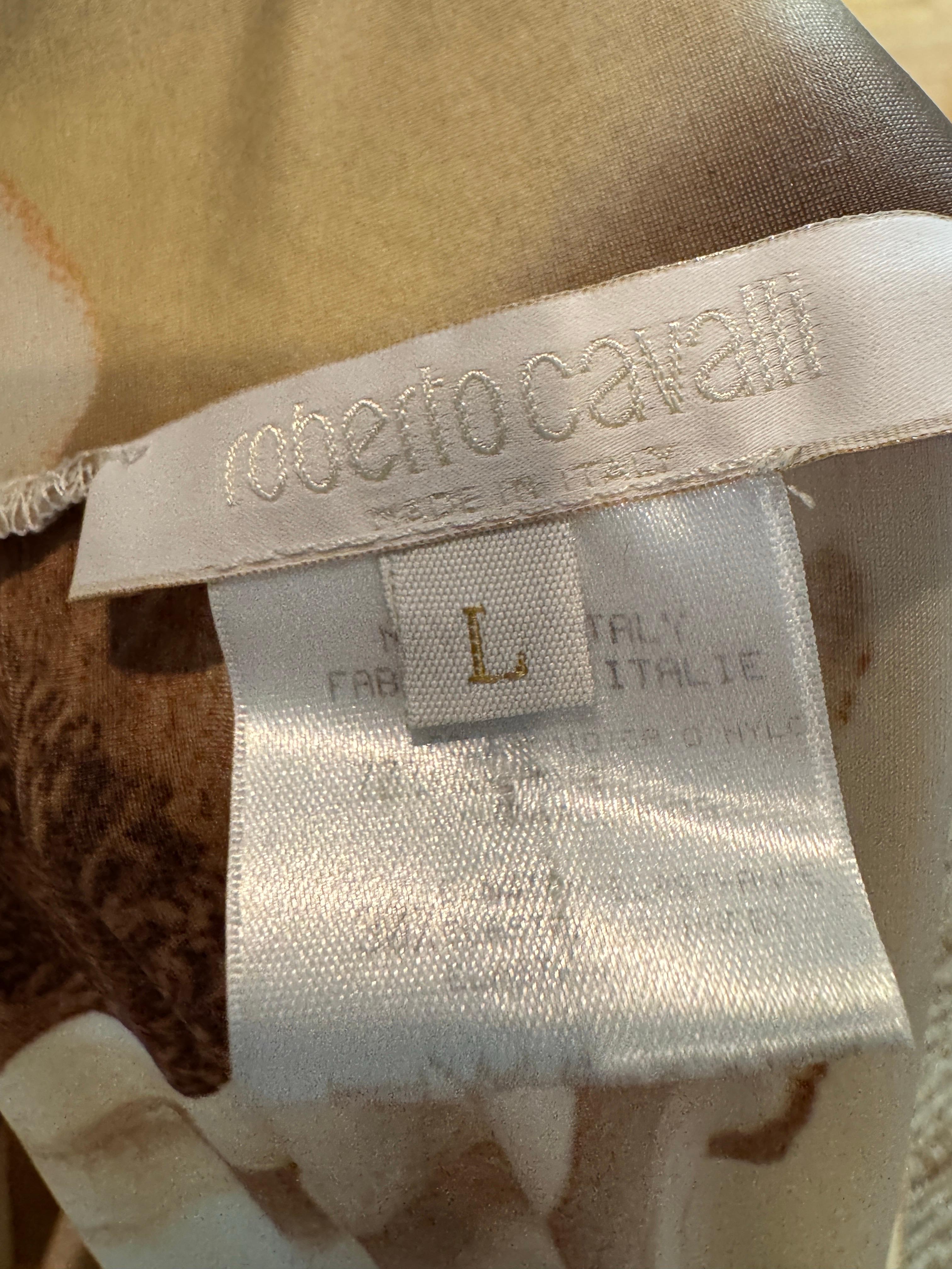 Vintage S/S 2002 Roberto Cavalli Trägerloses übergroßes neutrales geblümtes Minikleid im Angebot 4