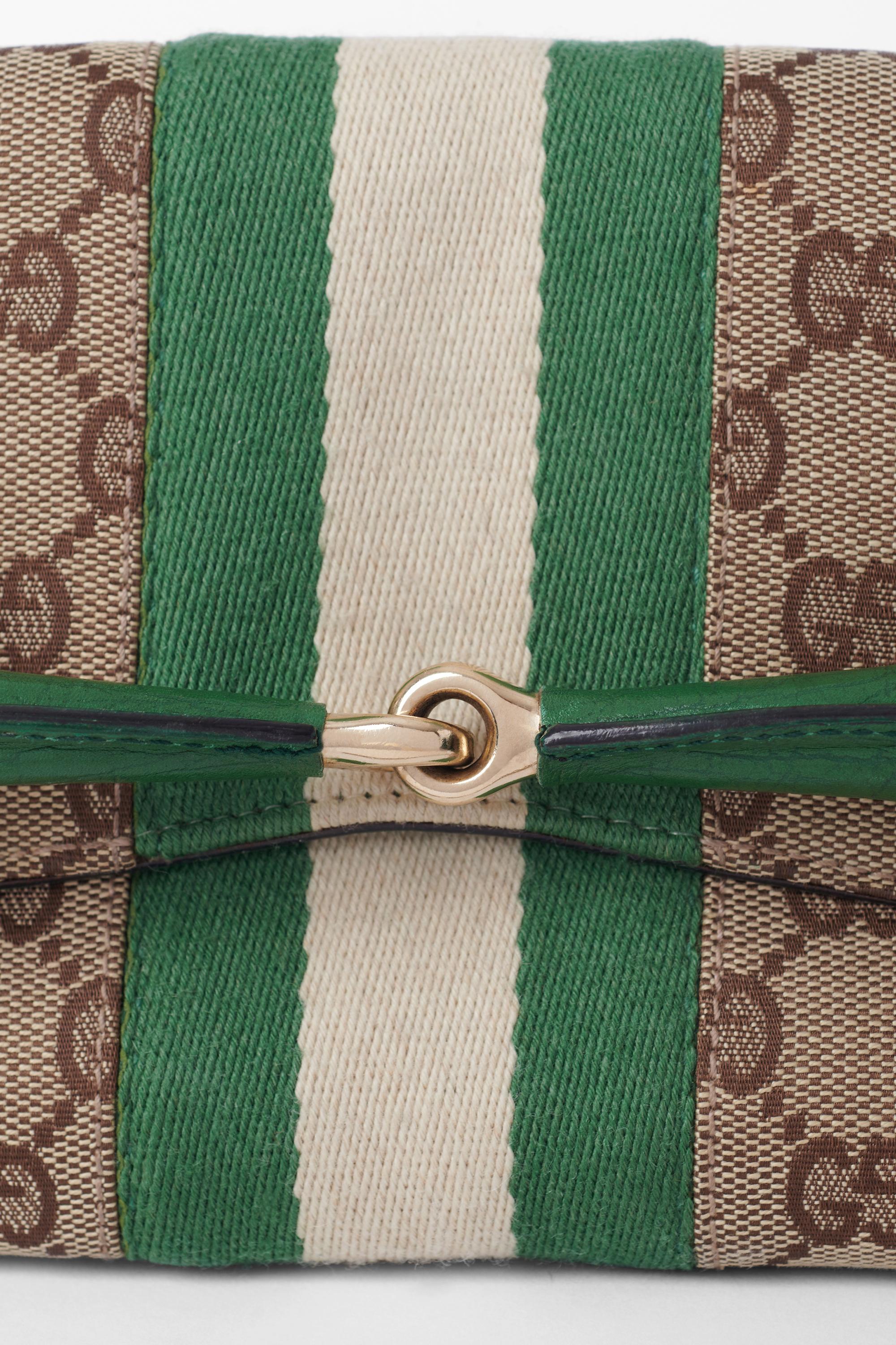 Vintage S/S 2003 Green Horsebit 1955 Clutch Bag For Sale 1