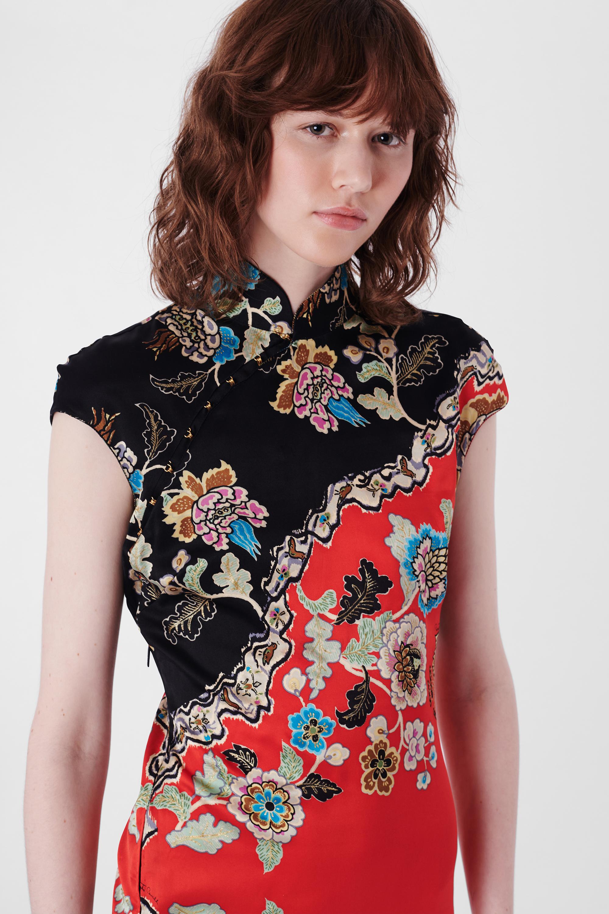 Vintage Roberto Cavalli S/S 2003 Runway Chinoiserie Print Mini Dress In Excellent Condition In London, GB