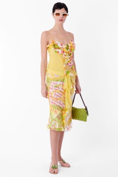 Vintage Christian Dior S/S 2003 Silk Cami & Skirt Yellow Co-ord Set