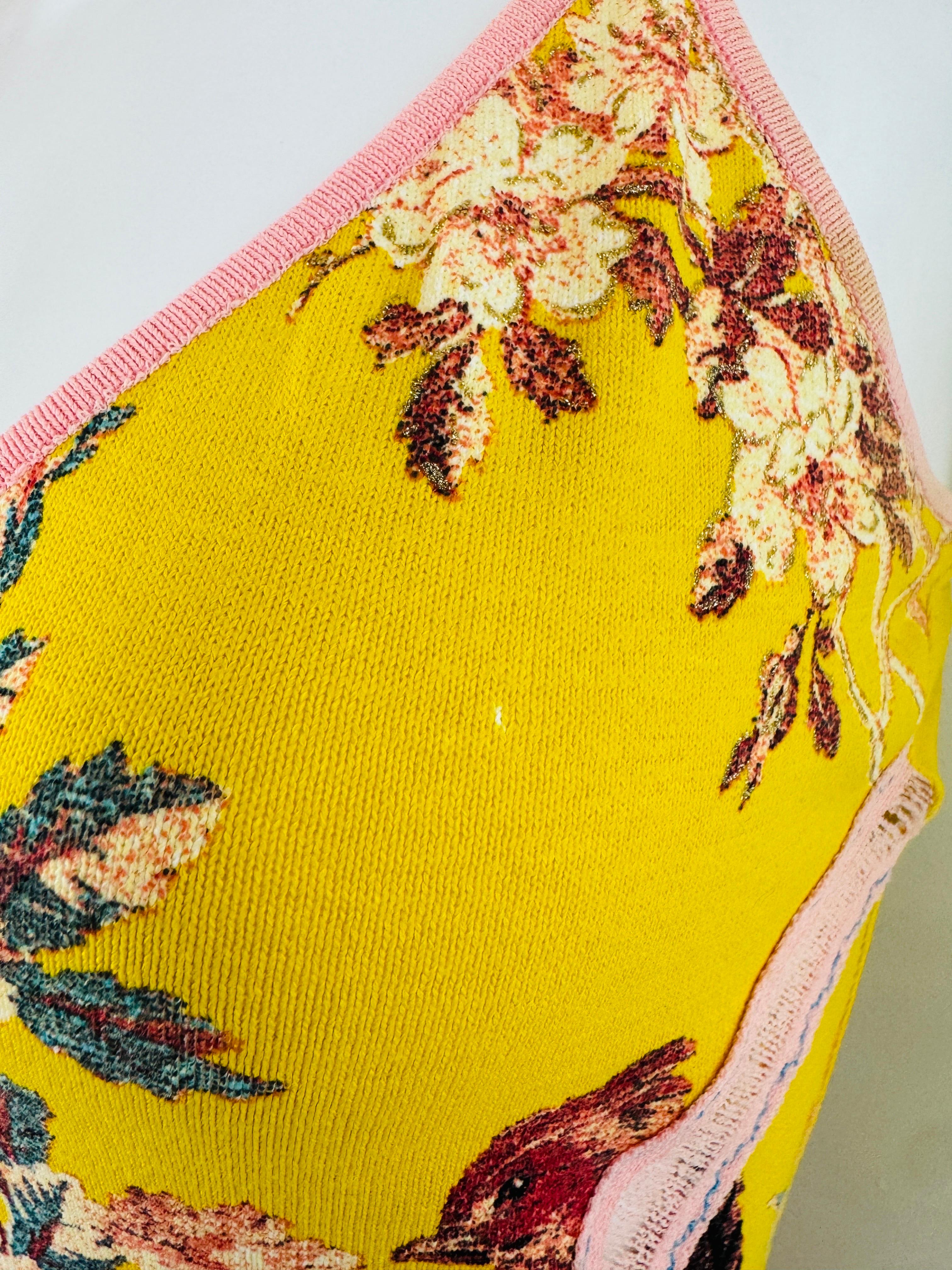 Conjunto de falda de seda con estampado floral de faisán Vintage S/S 2003 Y2K Roberto Cavalli en venta 7
