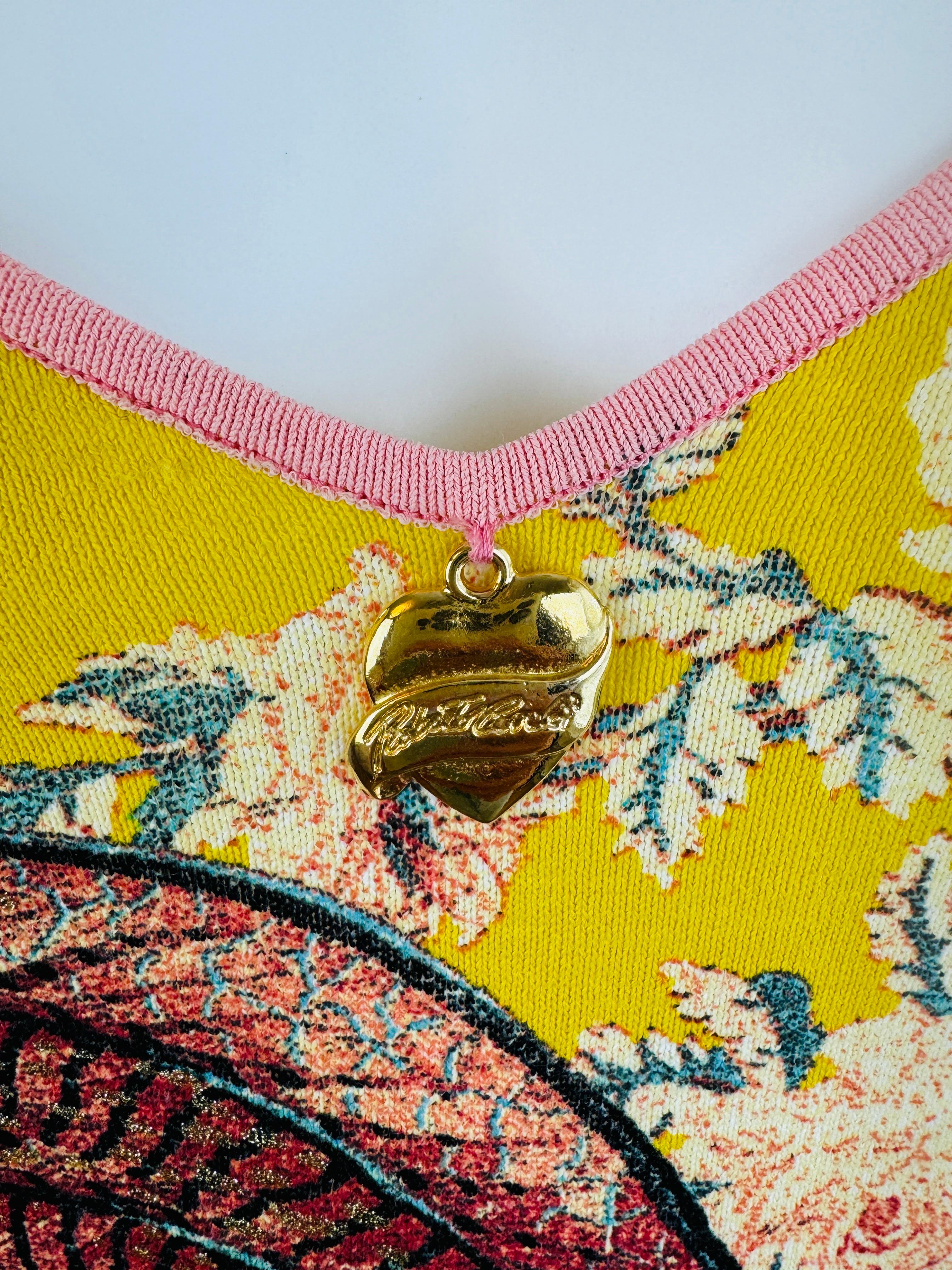 Conjunto de falda de seda con estampado floral de faisán Vintage S/S 2003 Y2K Roberto Cavalli en venta 8