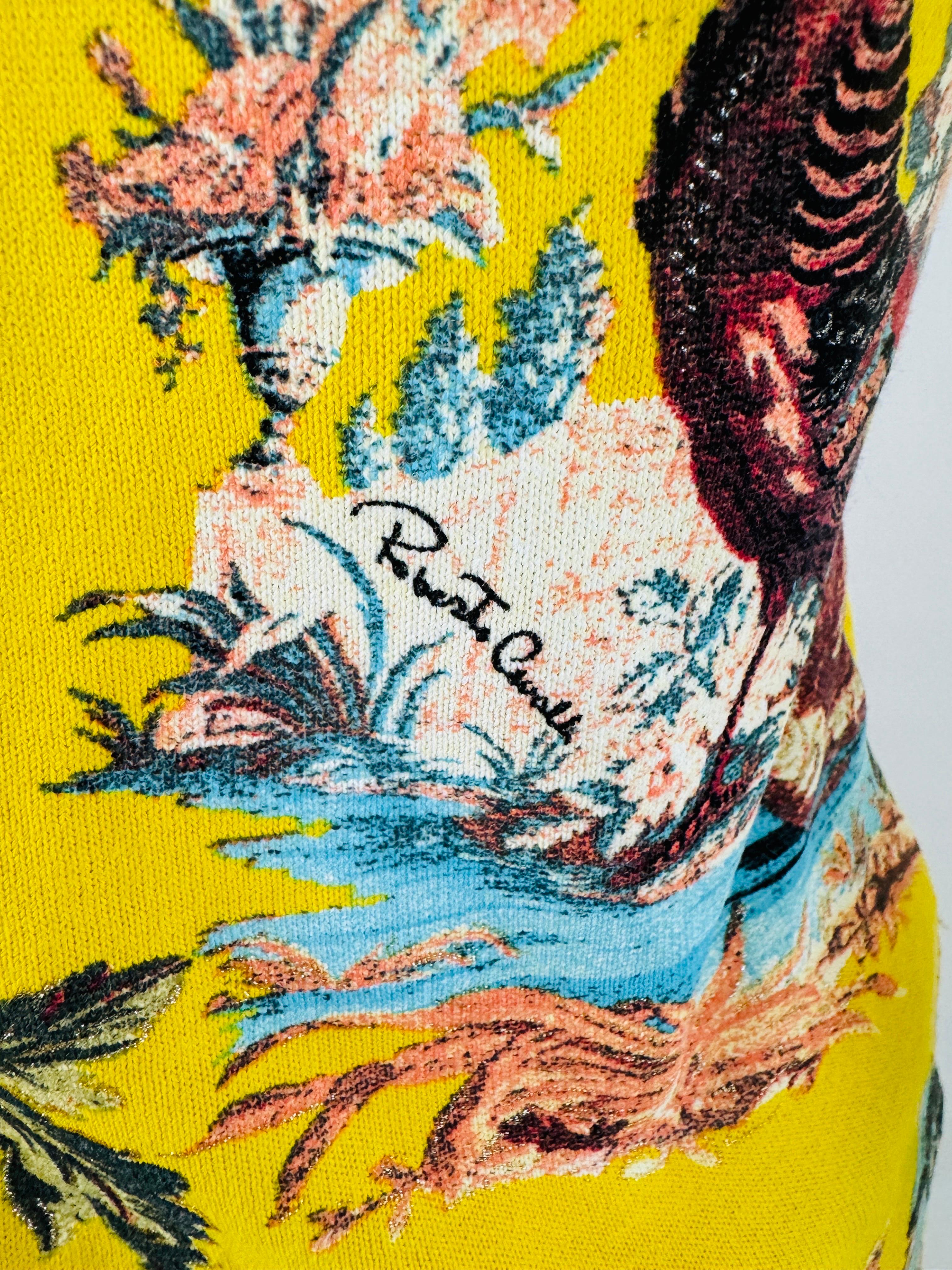 Conjunto de falda de seda con estampado floral de faisán Vintage S/S 2003 Y2K Roberto Cavalli en venta 9