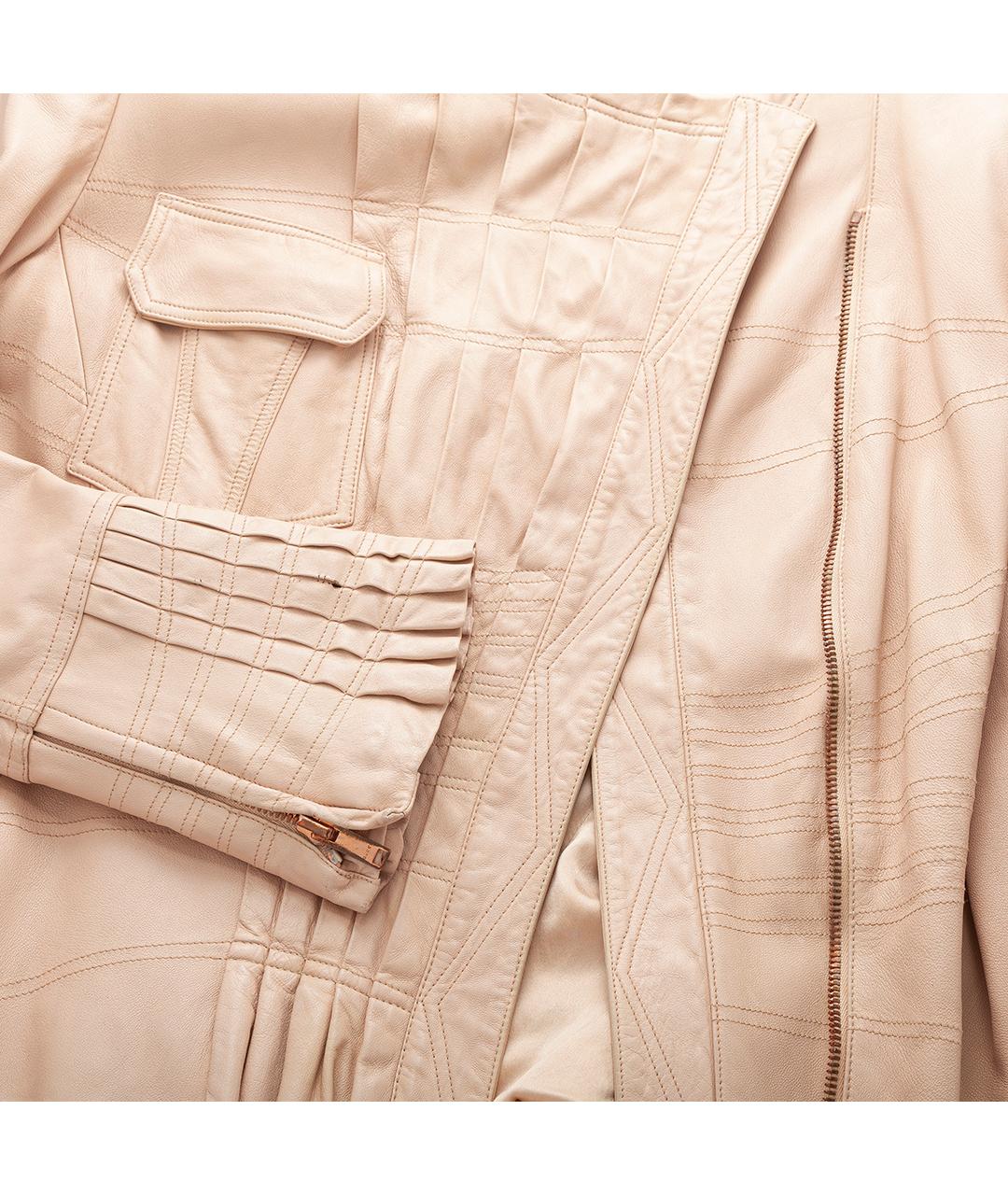 Vintage S/S 2004 Tom Ford for Gucci Nude Leather Jacket In Excellent Condition In Montgomery, TX