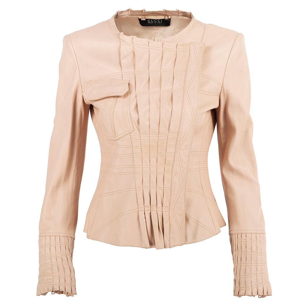 Vintage S/S 2004 Tom Ford for Gucci Nude Leather Jacket