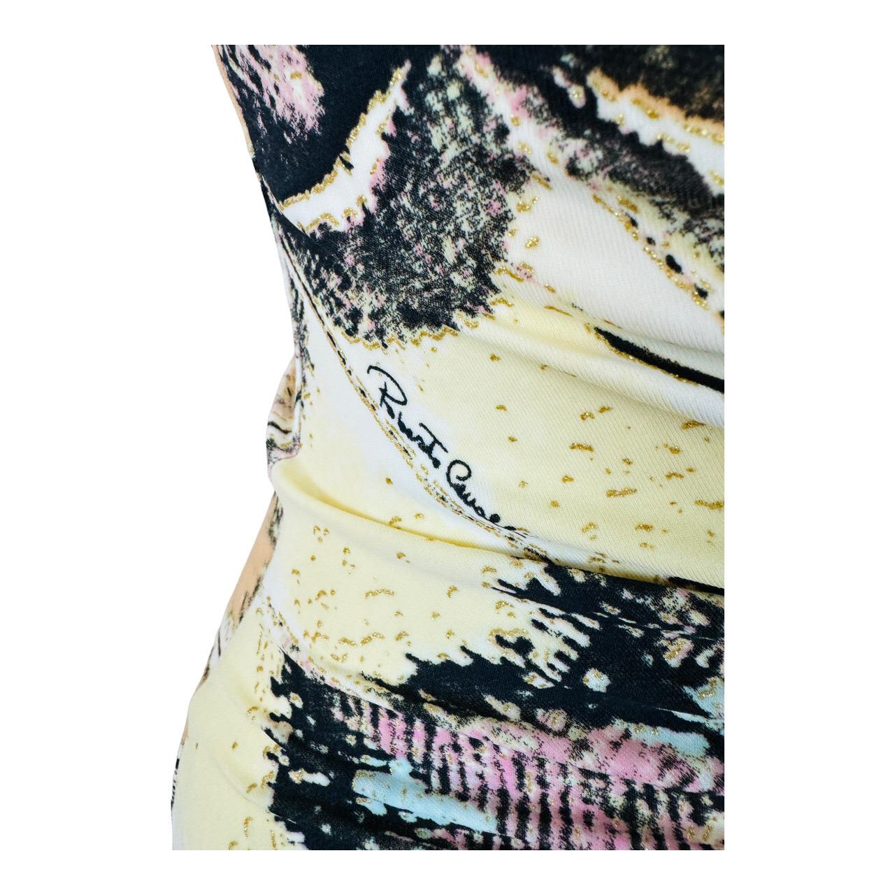 Vintage S/S 2004 Y2K Roberto Cavalli Butterfly Animal Print Midi Dress Feathers For Sale 13