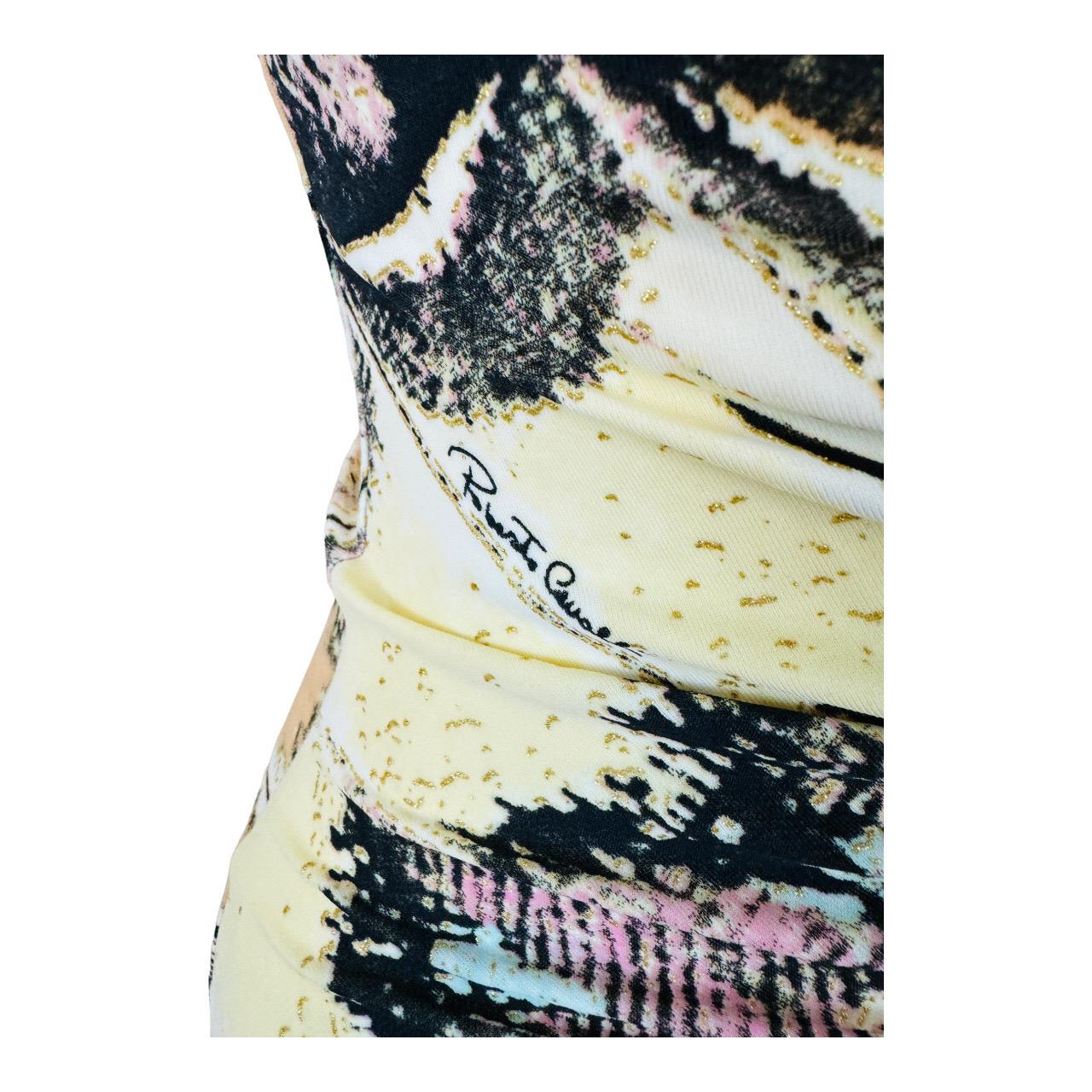 Vintage S/S 2004 Y2K Roberto Cavalli Butterfly Animal Print Midi Dress Feathers 12